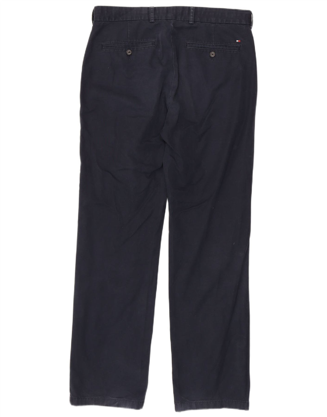TOMMY HILFIGER Mens Straight Chino Trousers W34 L34  Navy Blue Cotton