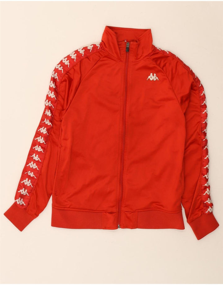 Kappa Womens Graphic Tracksuit Top Jacket UK 10 Small Red Polyester