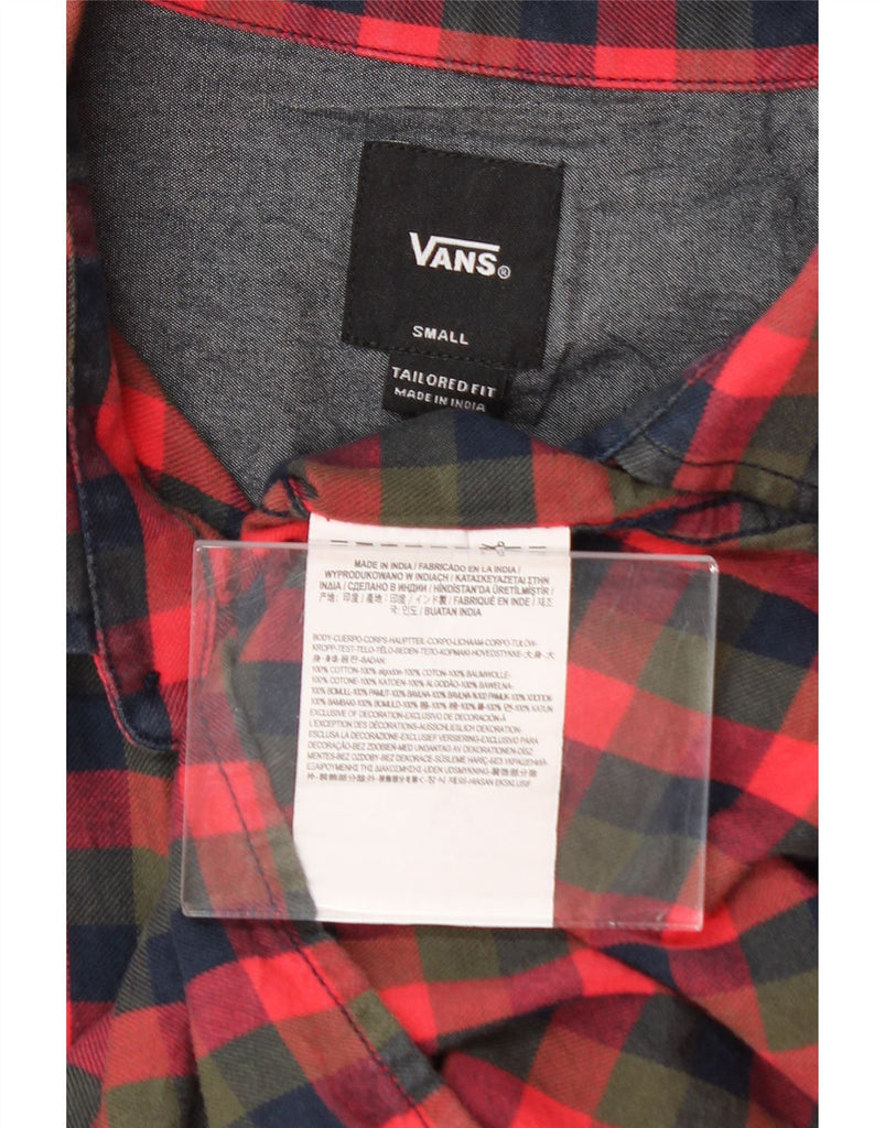 VANS Mens Traditional Fit Shirt Small Red Check Cotton Vintage Vans and Second-Hand Vans from Messina Hembry 