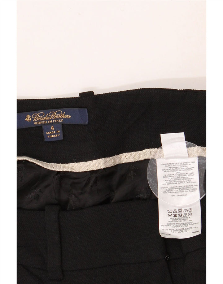 BROOKS BROTHERS Womens Straight Skirt US 4 Medium W30  Black Wool