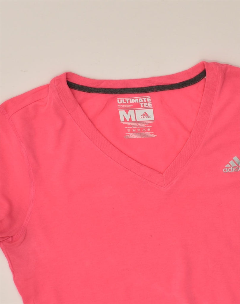 ADIDAS Womens T-Shirt Top UK 12 Medium Pink Polyester | Vintage Adidas | Thrift | Second-Hand Adidas | Used Clothing | Messina Hembry 