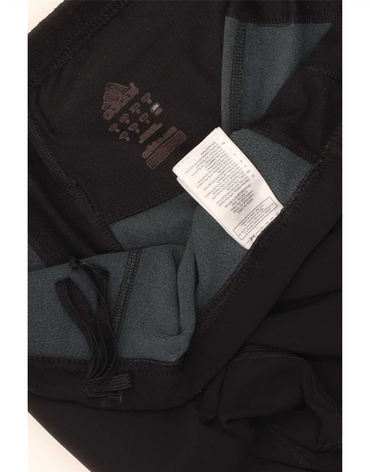 Adidas Womens Leggings UK 14 Large Black Colourblock Polyamide