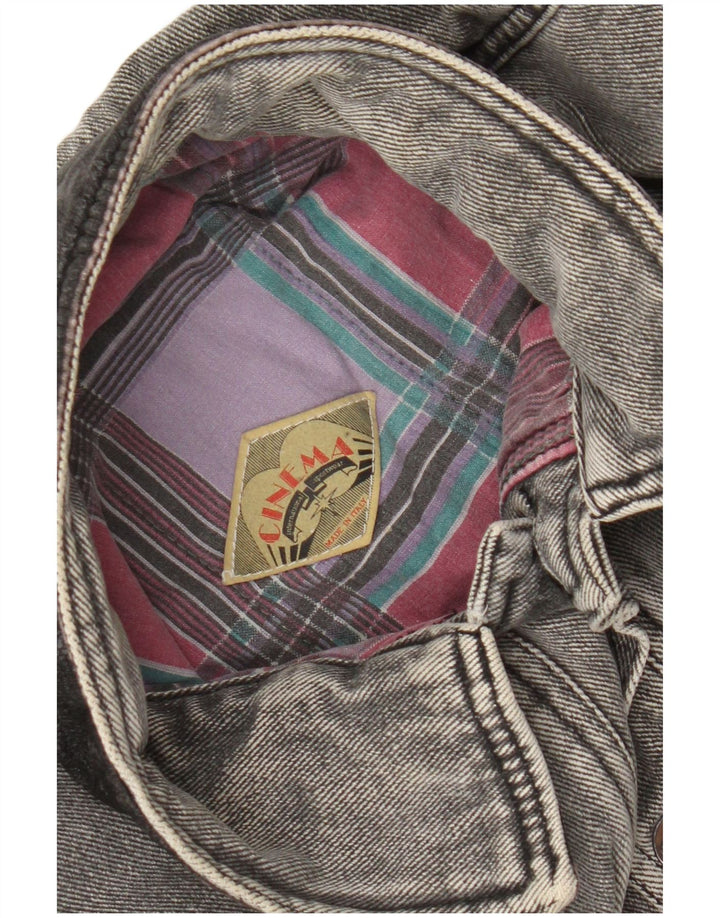 Vintage Mens Denim Jacket UK 40 Large Grey