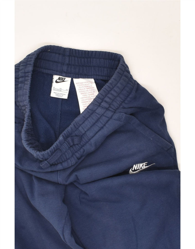 NIKE Boys Tracksuit Trousers Joggers 13-14 Years Navy Blue Cotton | Vintage Nike | Thrift | Second-Hand Nike | Used Clothing | Messina Hembry 