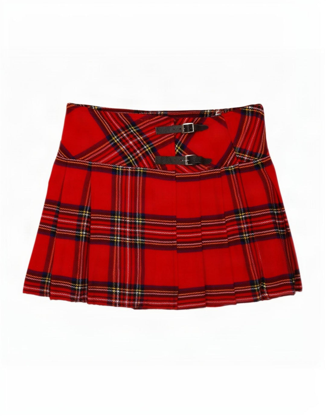 Vintage Womens Mini Wrap Skirt EU 36 Small W32 Red Plaid Acrylic