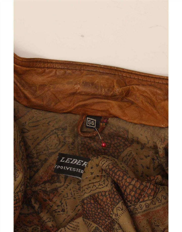Vintage Mens Leather Jacket IT 56 2XL Brown