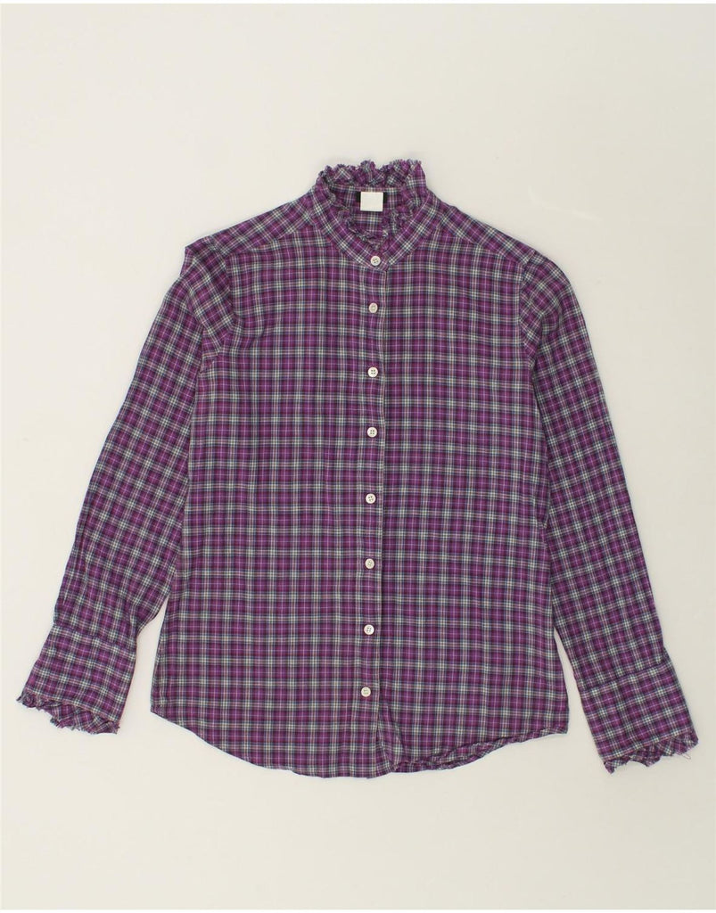 J. CREW Womens Shirt UK 10 Small Purple Check Cotton | Vintage J. Crew | Thrift | Second-Hand J. Crew | Used Clothing | Messina Hembry 