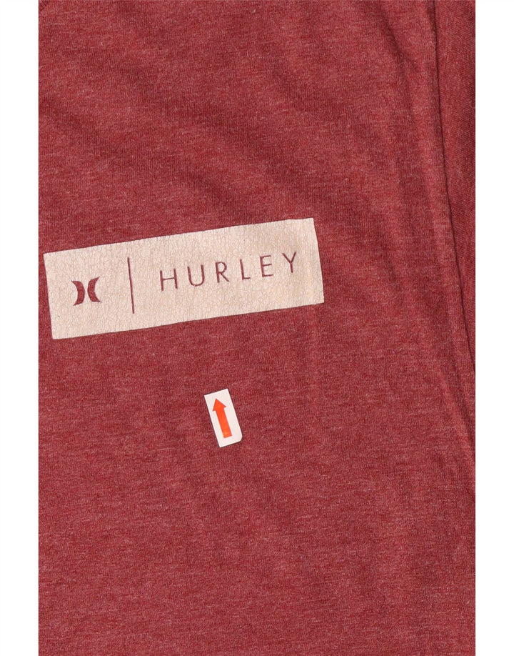 Hurley Mens T-Shirt Medium Burgundy Cotton