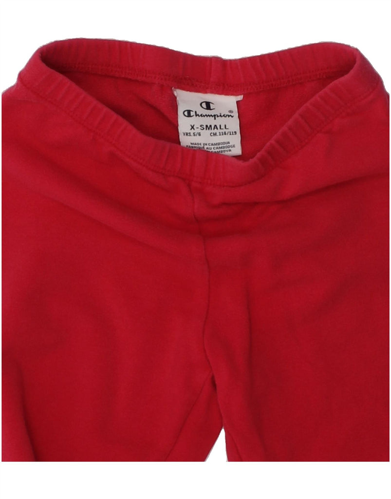 CHAMPION Girls Graphic Leggings 5-6 Years XS  Red Cotton | Vintage Champion | Thrift | Second-Hand Champion | Used Clothing | Messina Hembry 