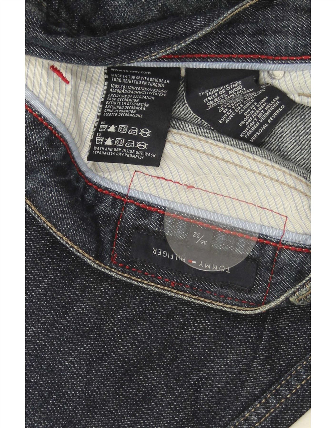Tommy Hilfiger Mens Straight Jeans W36 L32 Blue Cotton