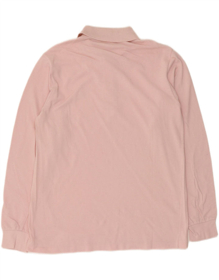 Lacoste Mens Long Sleeve Polo Shirt Size 4 Medium Pink Cotton