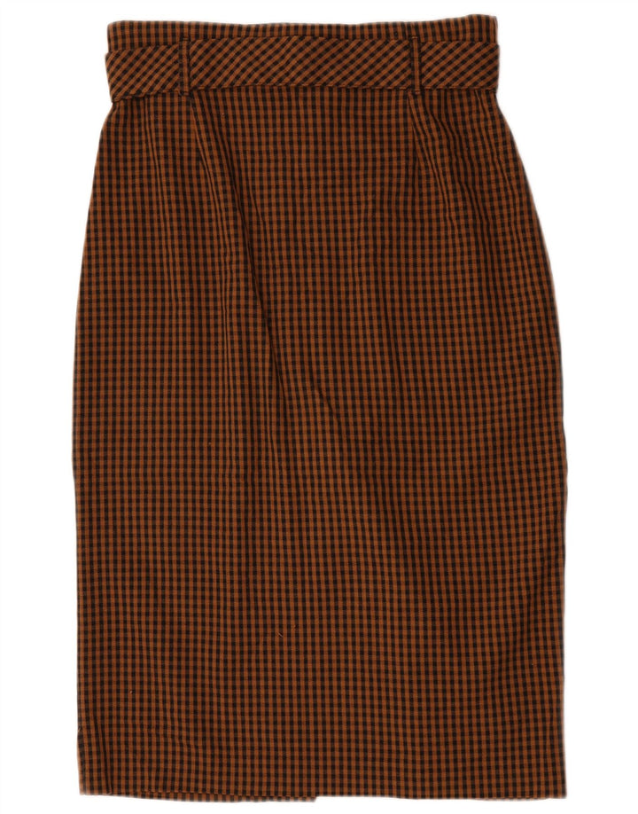 Zara Womens Trafaluc Mini Skirt Large W32  Brown Gingham