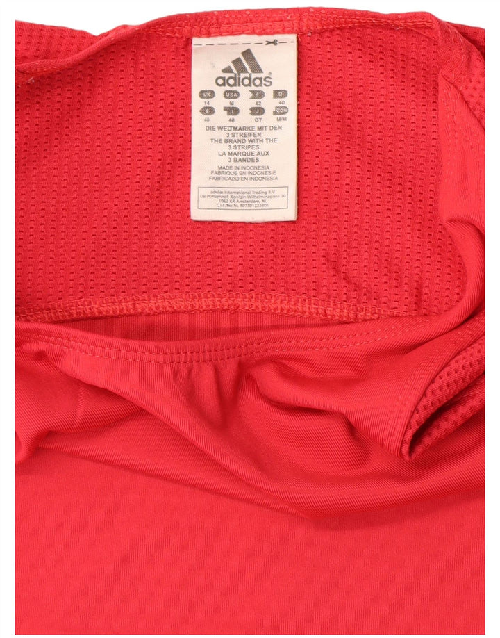 Adidas Womens Climacool Crop Vest Top UK 14 Medium Red Polyamide