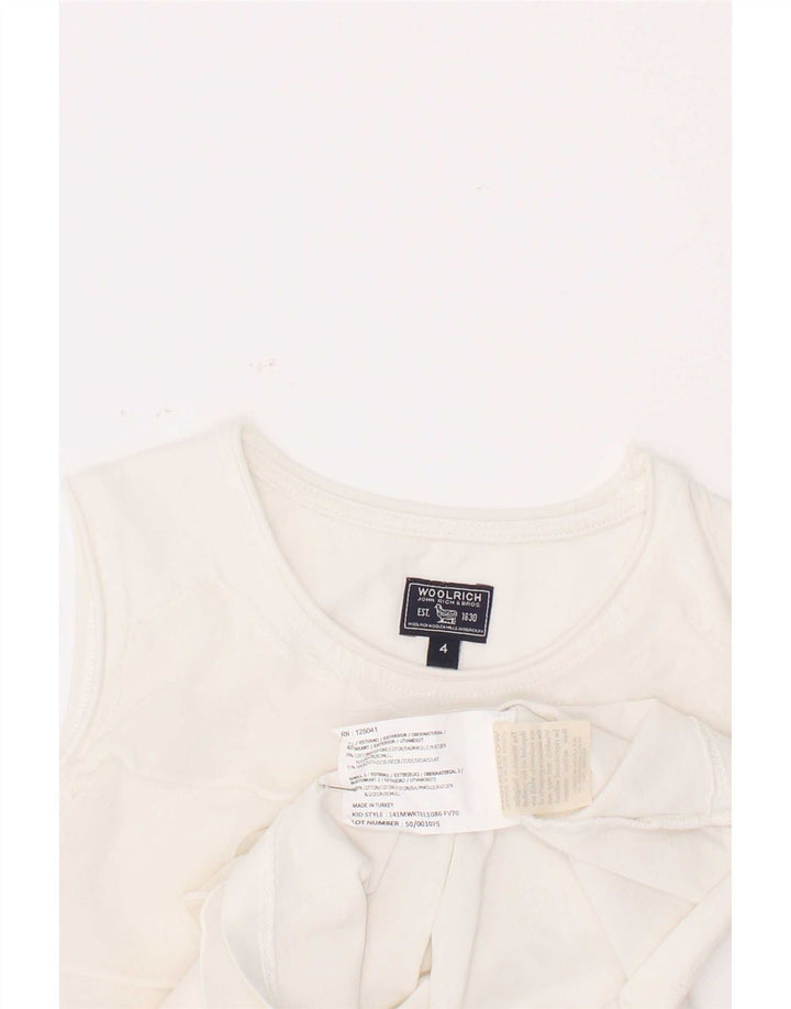 Woolrich Girls Sleeveless Blouse Top 3-4 Years White Cotton