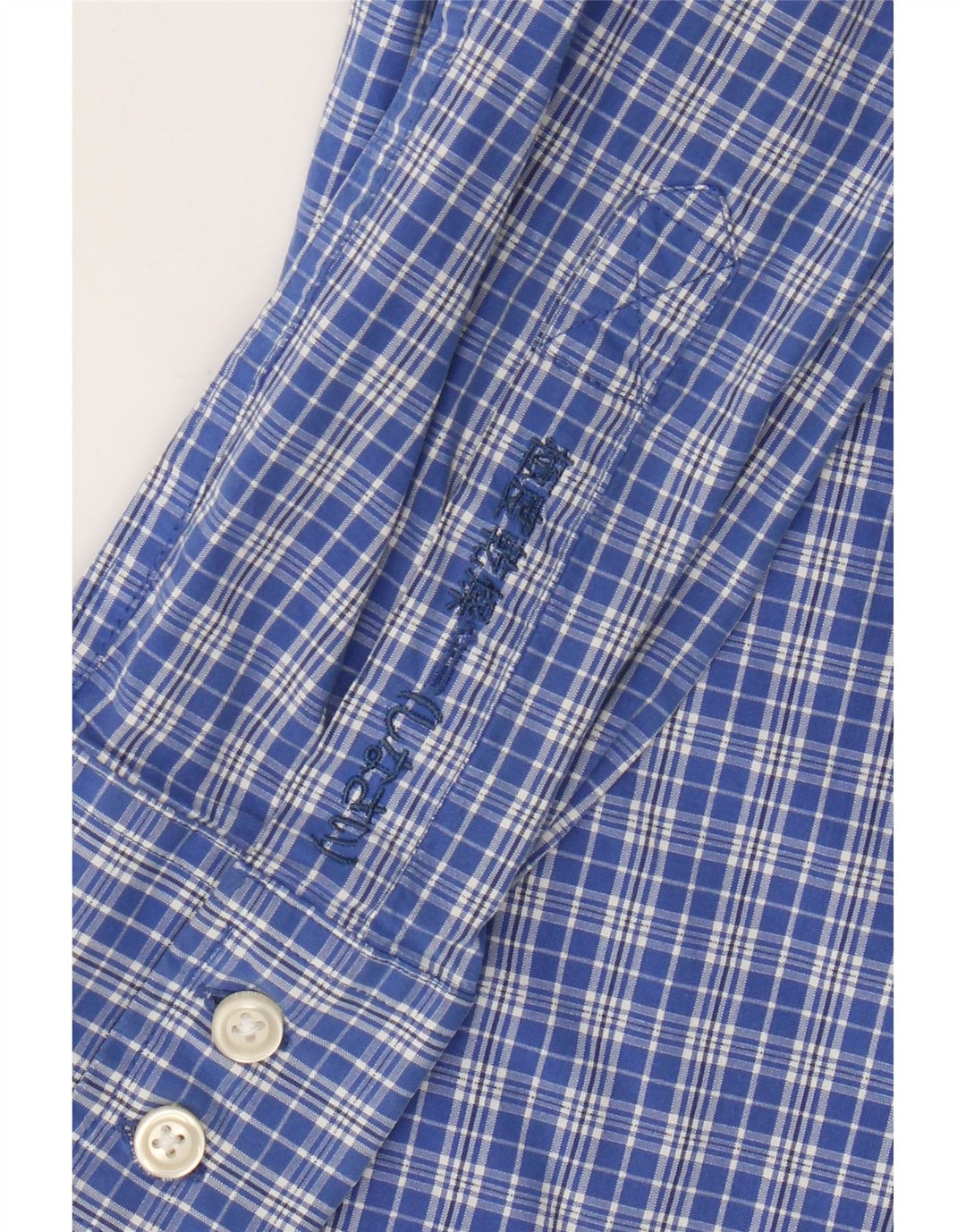 Superdry Mens Shirt Medium Blue Check Cotton