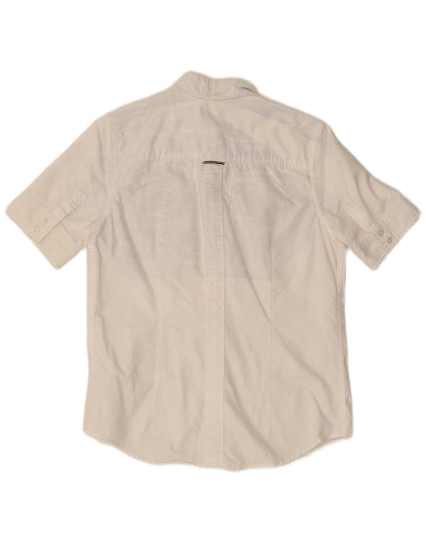 Fred Perry Womens Short Sleeve Shirt UK 8 Small White Cotton
