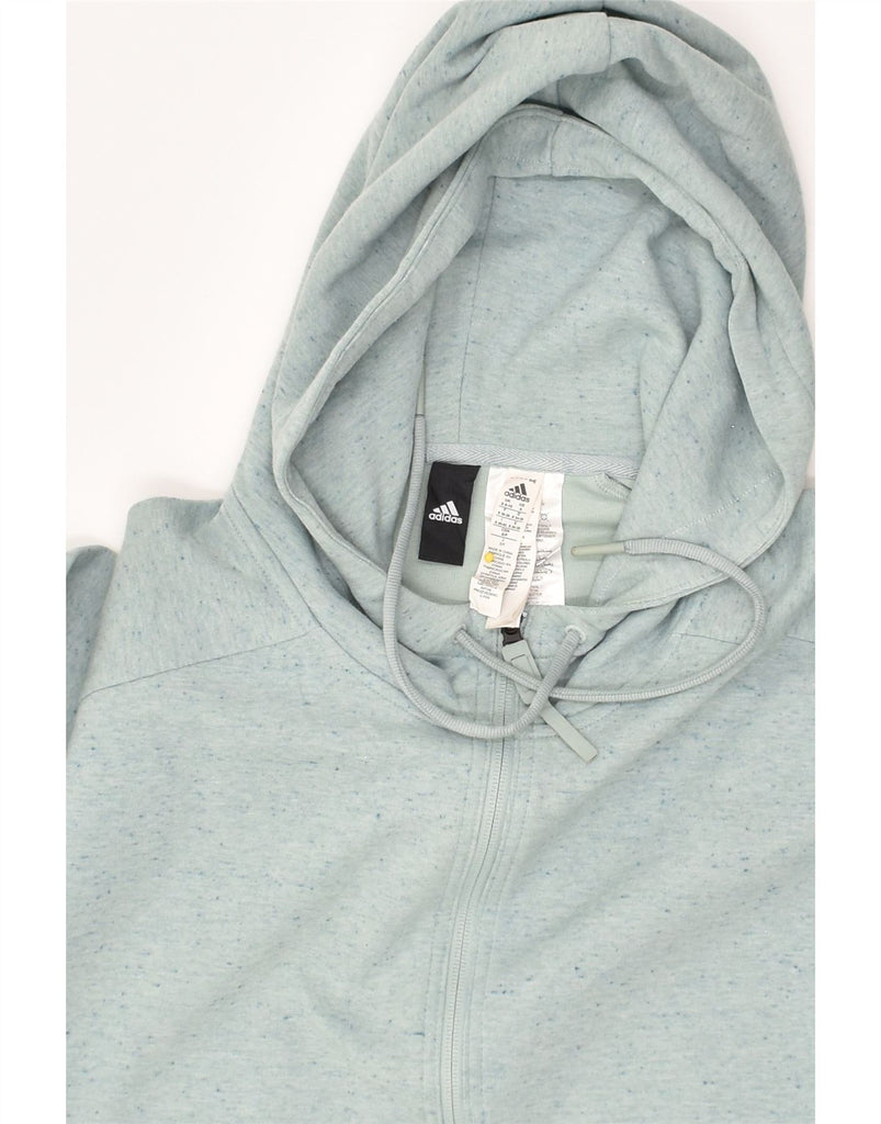 ADIDAS Womens Zip Hoodie Sweater UK 8/10 Small Blue Cotton | Vintage Adidas | Thrift | Second-Hand Adidas | Used Clothing | Messina Hembry 