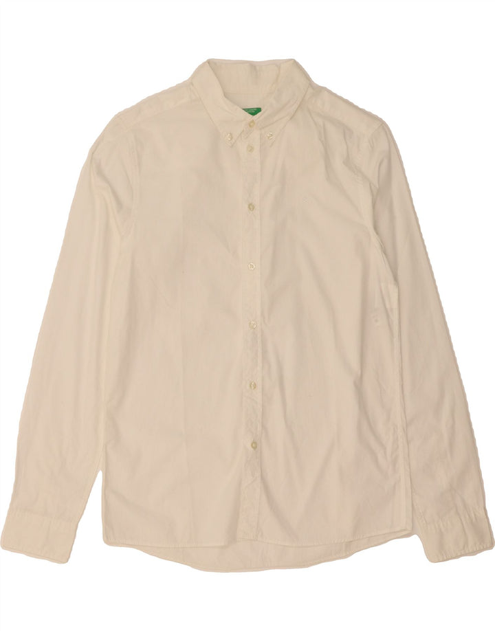 BENETTON Boys Shirt 13-14 Years 3XL White Cotton Vintage Benetton and Second-Hand Benetton from Messina Hembry 