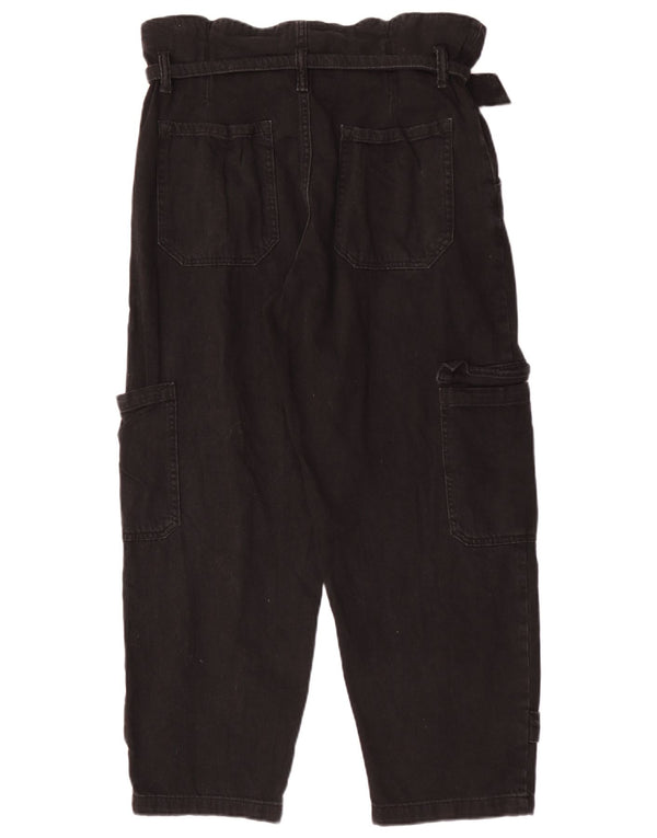 All Saints Womens Cargo Tapered Jeans UK 12 Medium W32 L27 Black Cotton