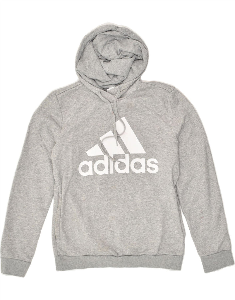 ADIDAS Womens Graphic Hoodie Jumper UK 8/10 Small Grey Cotton | Vintage Adidas | Thrift | Second-Hand Adidas | Used Clothing | Messina Hembry 