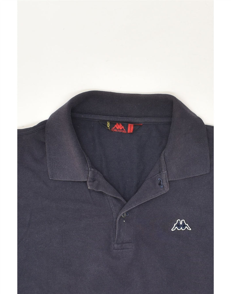KAPPA Mens Long Sleeve Polo Shirt XL Navy Blue Cotton | Vintage Kappa | Thrift | Second-Hand Kappa | Used Clothing | Messina Hembry 