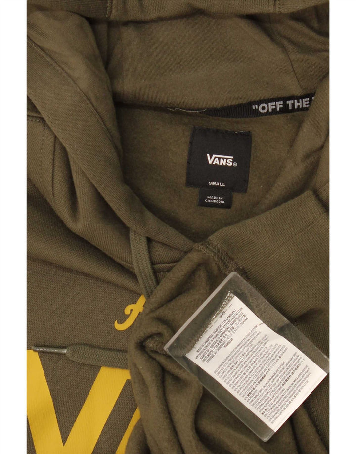 Vans Mens Graphic Hoodie Jumper Small Khaki Cotton