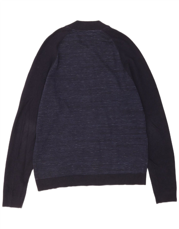Jack & Jones Mens Cardigan Sweater XL Navy Blue Flecked