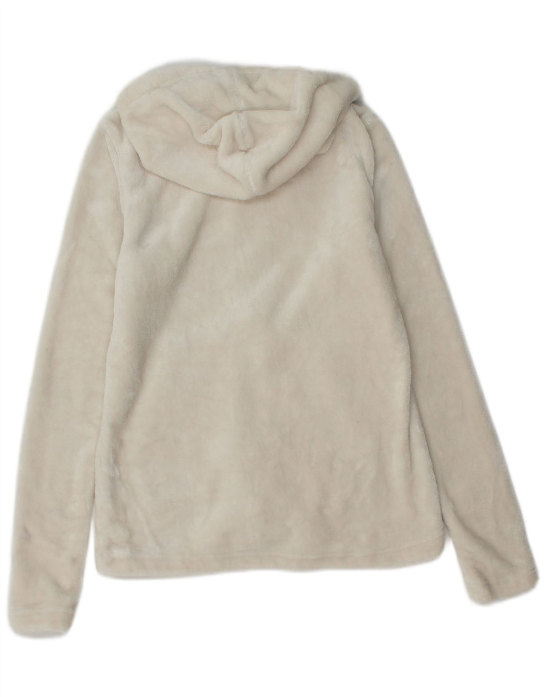 Mountain Warehouse Womens Hooded Fleece Jacket UK 8 Small Off White