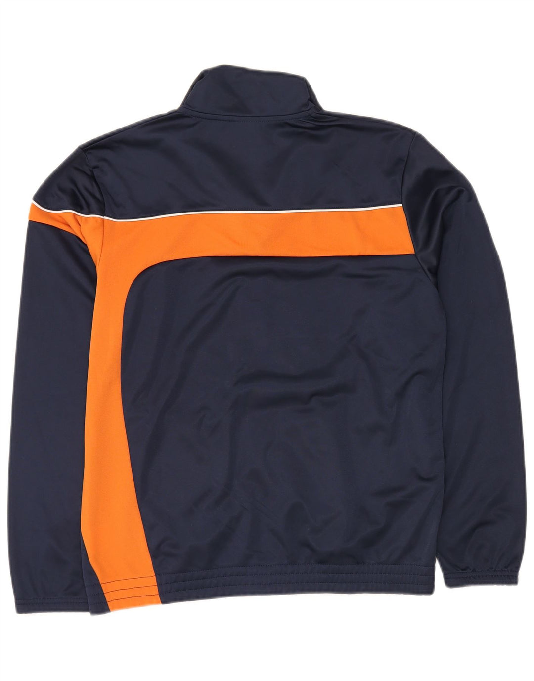 ASICS Mens Tracksuit Top Jacket Medium Navy Blue Colourblock Polyester