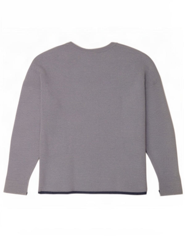 White Stuff Womens Boat Neck Jumper Sweater UK 12 Medium Blue Viscose