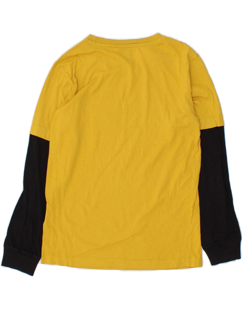 CHAMPION Boys Graphic Top Long Sleeve 9-10 Years Medium Yellow Colourblock | Vintage Champion | Thrift | Second-Hand Champion | Used Clothing | Messina Hembry 