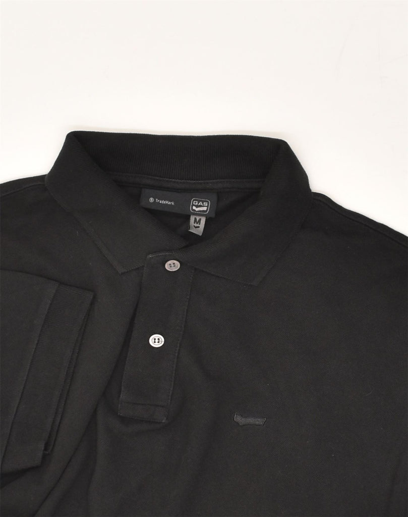 GAS Mens Polo Shirt Medium Black Cotton | Vintage Gas | Thrift | Second-Hand Gas | Used Clothing | Messina Hembry 
