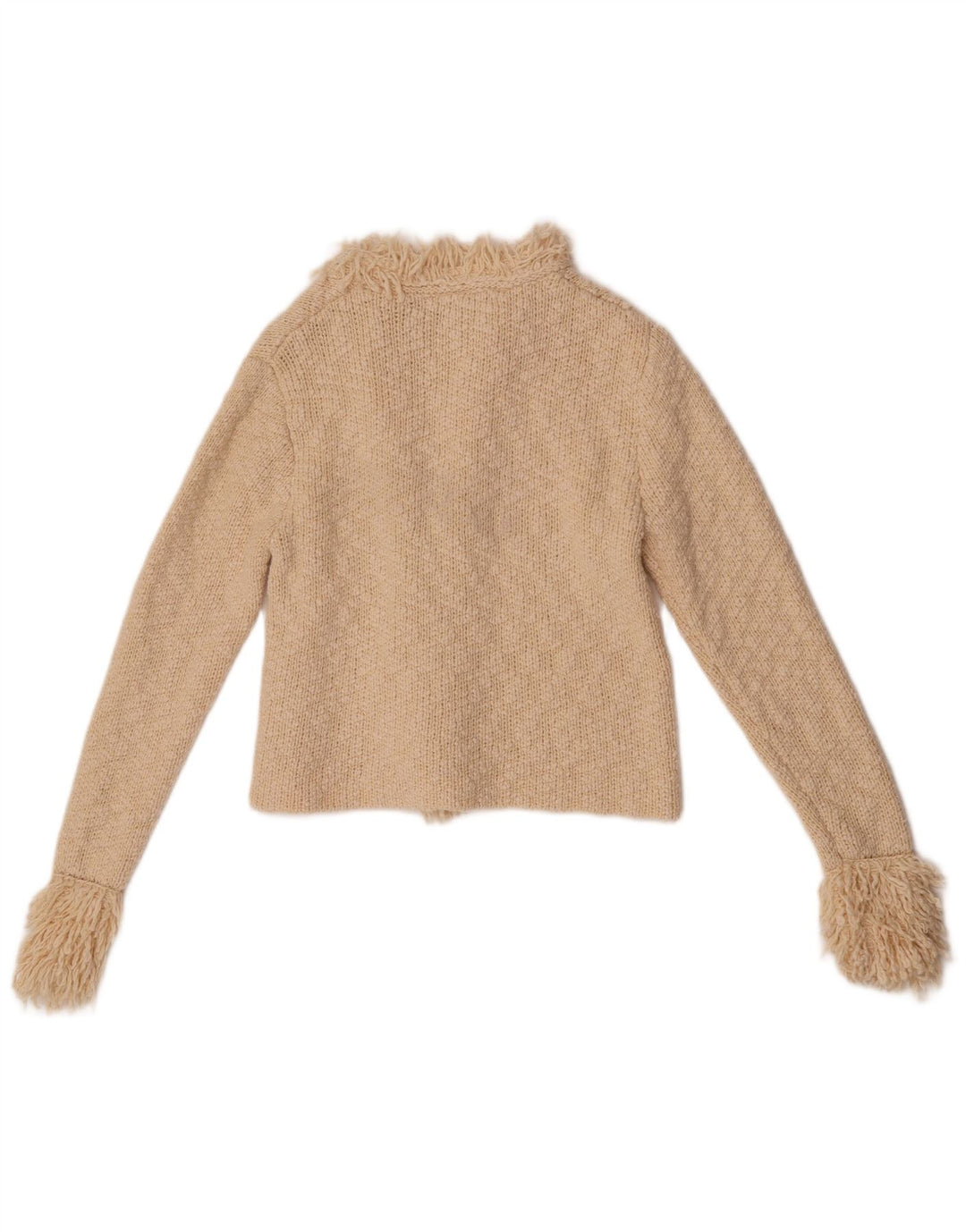 Zara Womens Open Cardigan Sweater Small Off White Cotton