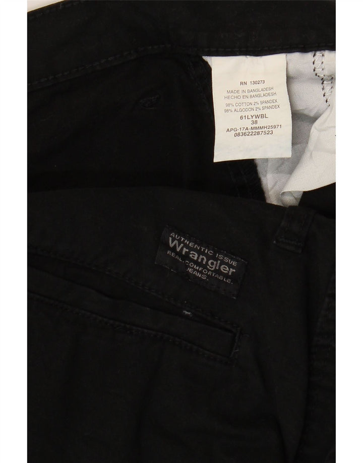 Wrangler Mens Cargo Shorts W38 XL Black Cotton