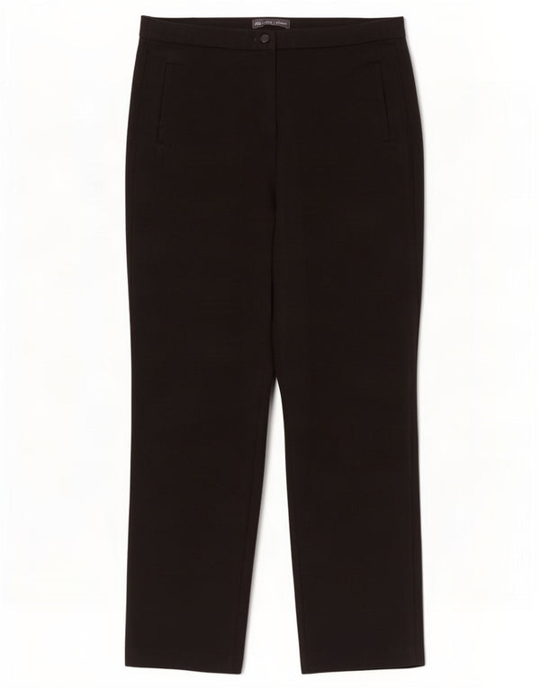 Marks & Spencer Womens Straight Casual Trousers UK 12 Medium W34 L30 Black