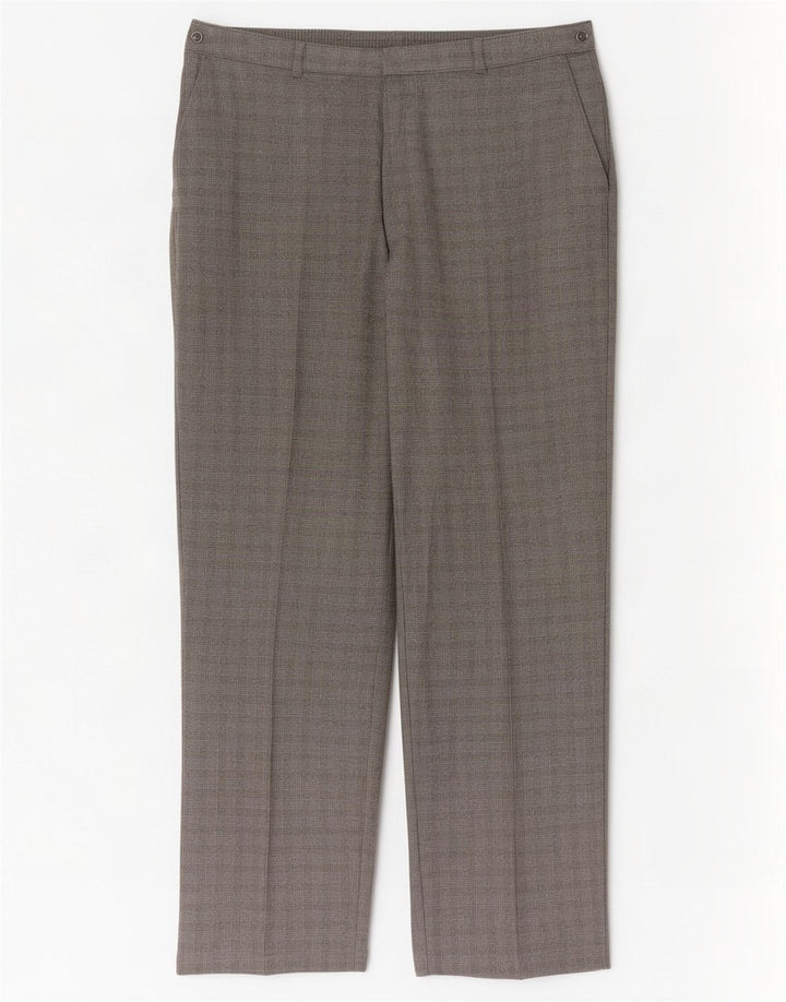 Marks & Spencer Womens Casual Trousers UK 16 Large W36 L28 Grey Check