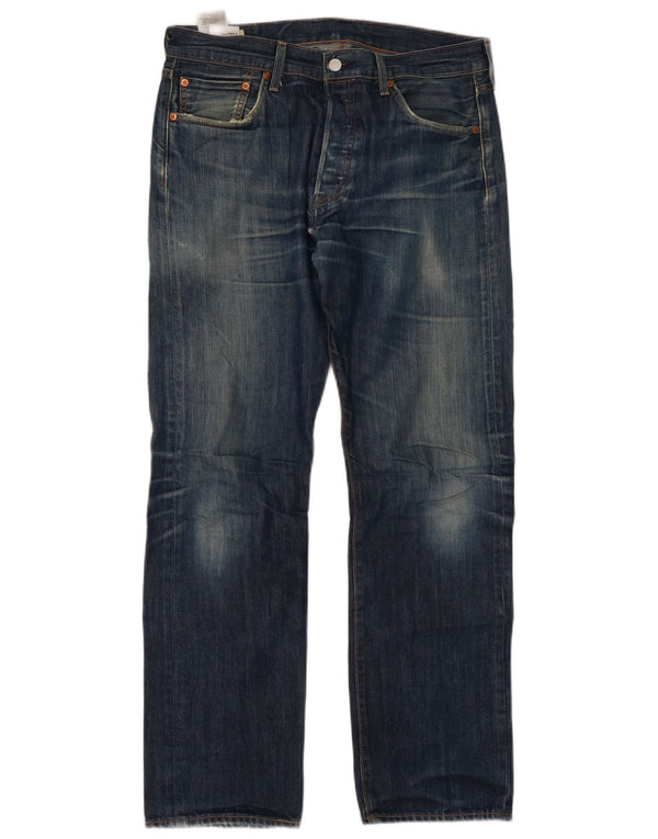 Levi's Mens 501 Straight Jeans W33 L32 Navy Blue Cotton