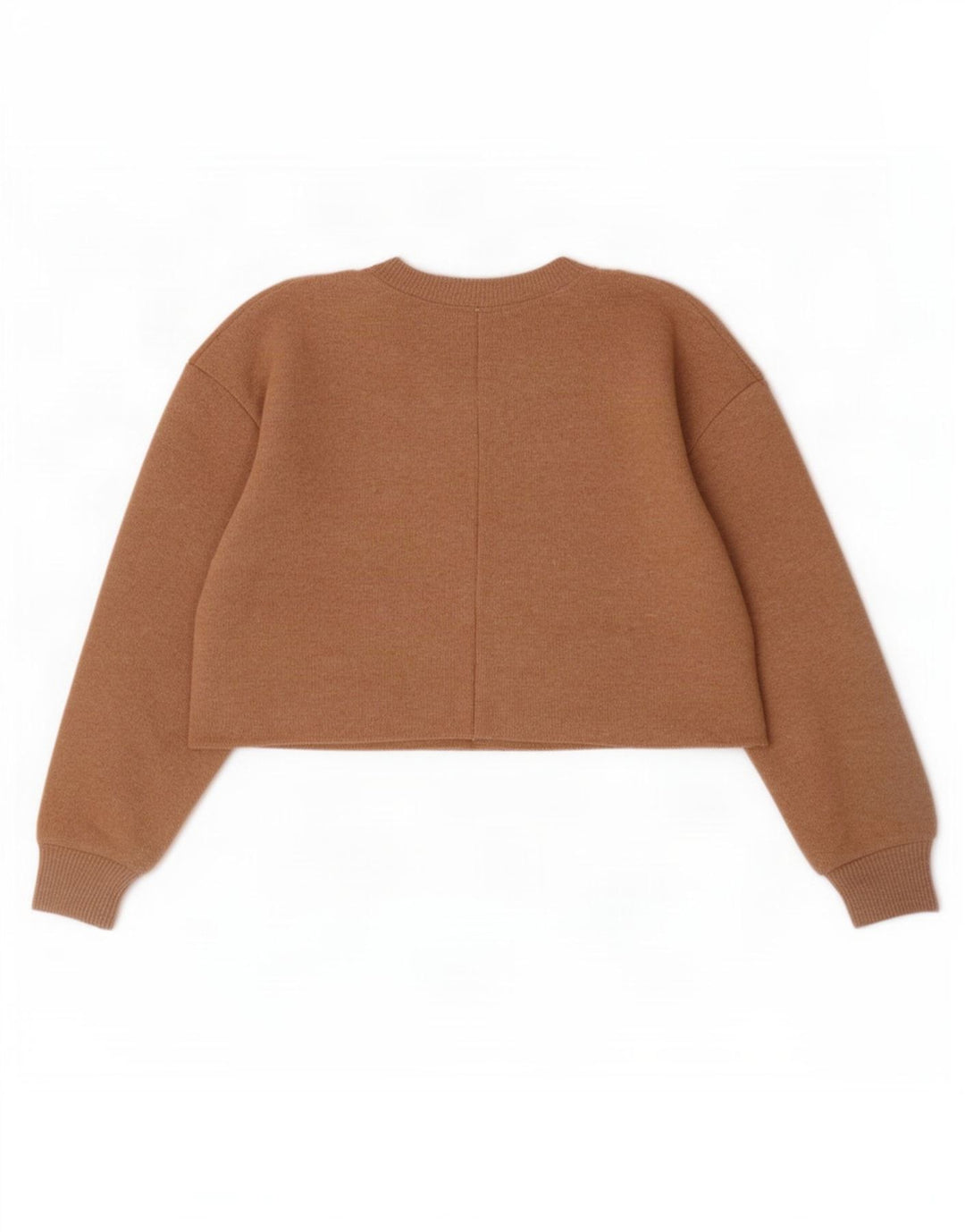Zara Womens Crop Sweatshirt Jumper UK 14 Medium Beige Polyester