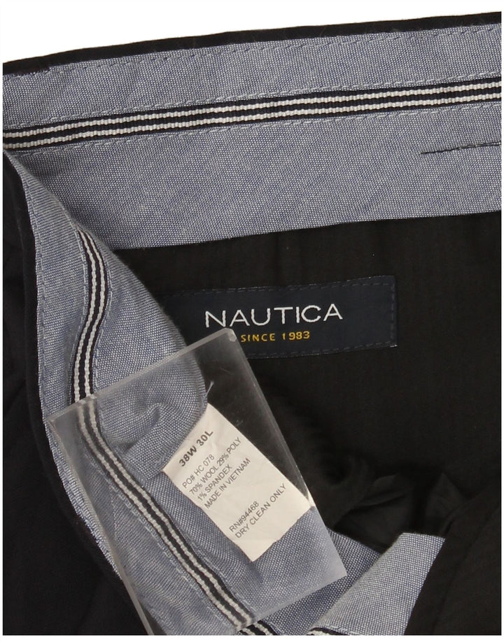 NAUTICA Mens Pegged Suit Trousers W38 L30 Black Wool
