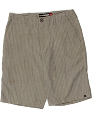 QUIKSILVER Mens Graphic Chino Shorts W32 Medium Grey Pinstripe Polyester