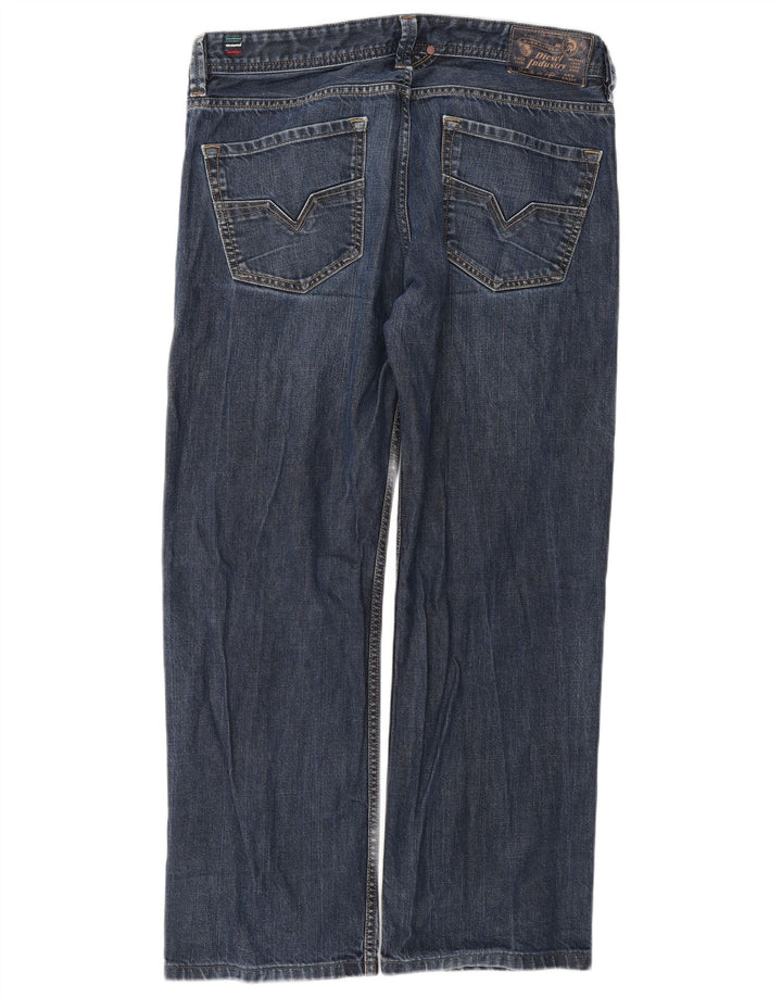 Diesel Mens Straight Jeans W34 L29 Blue Cotton