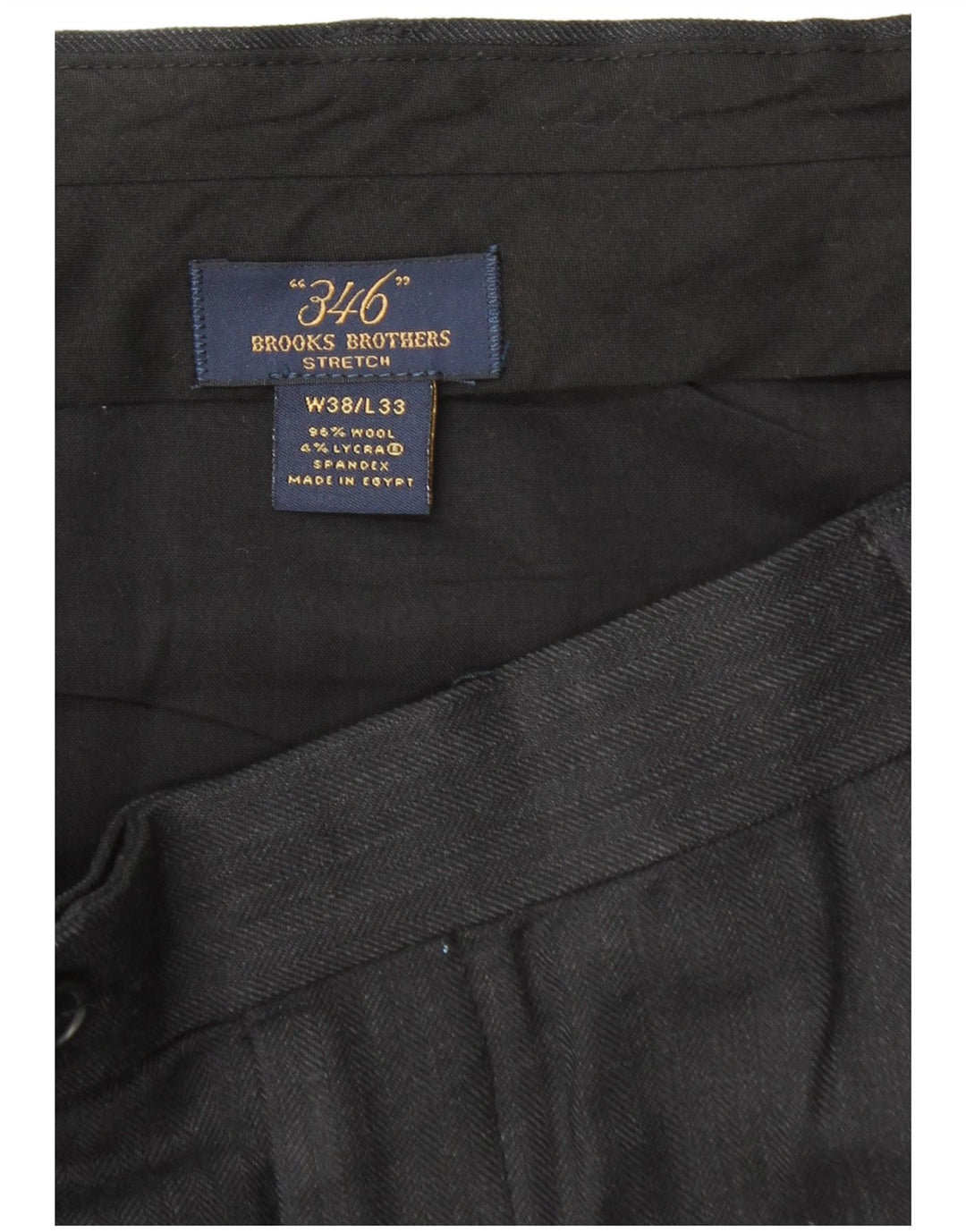 BROOKS BROTHERS Mens 346 Pegged Suit Trousers W38 L33 Black Wool