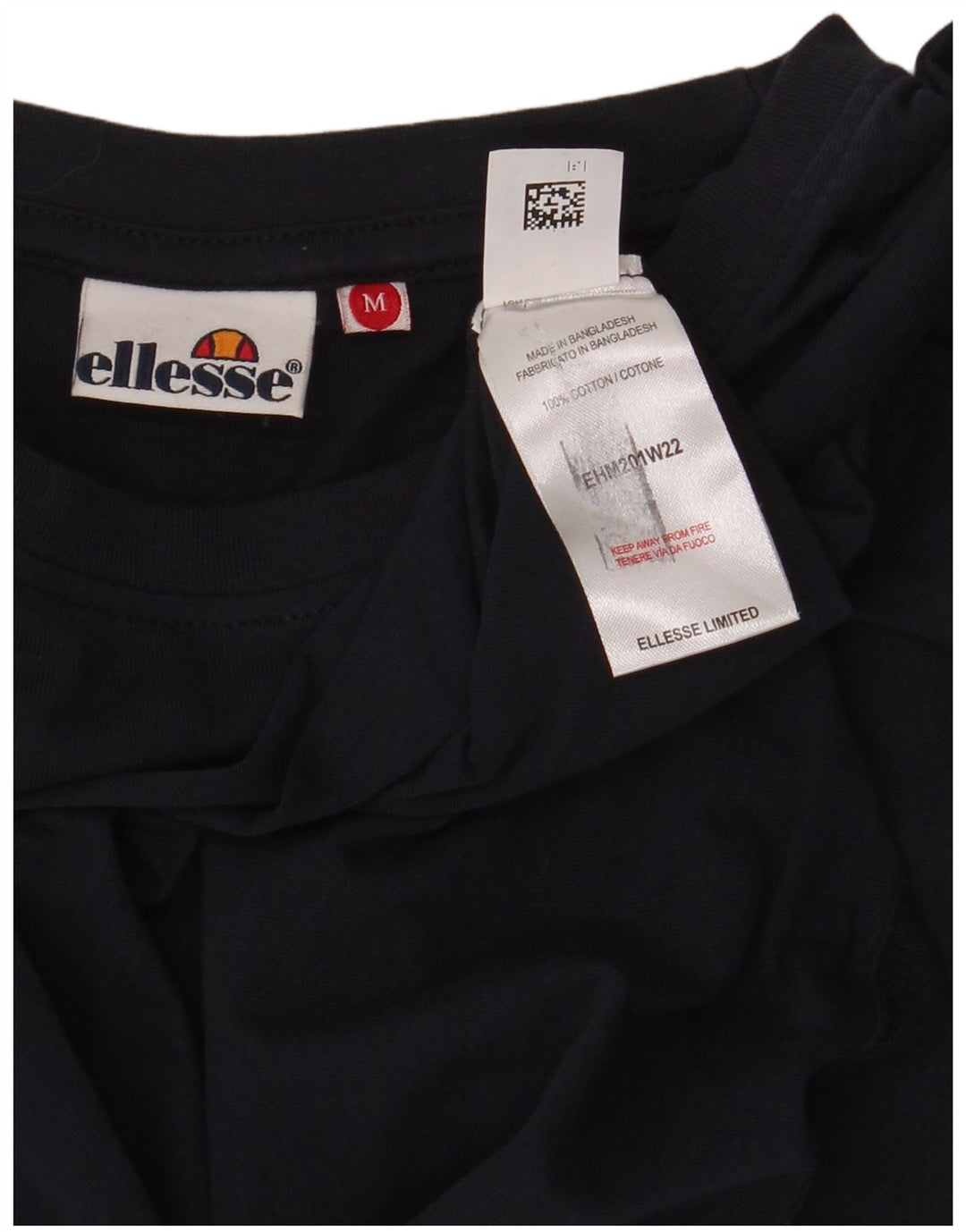 Ellesse Mens Top Long Sleeve Medium Navy Blue Cotton
