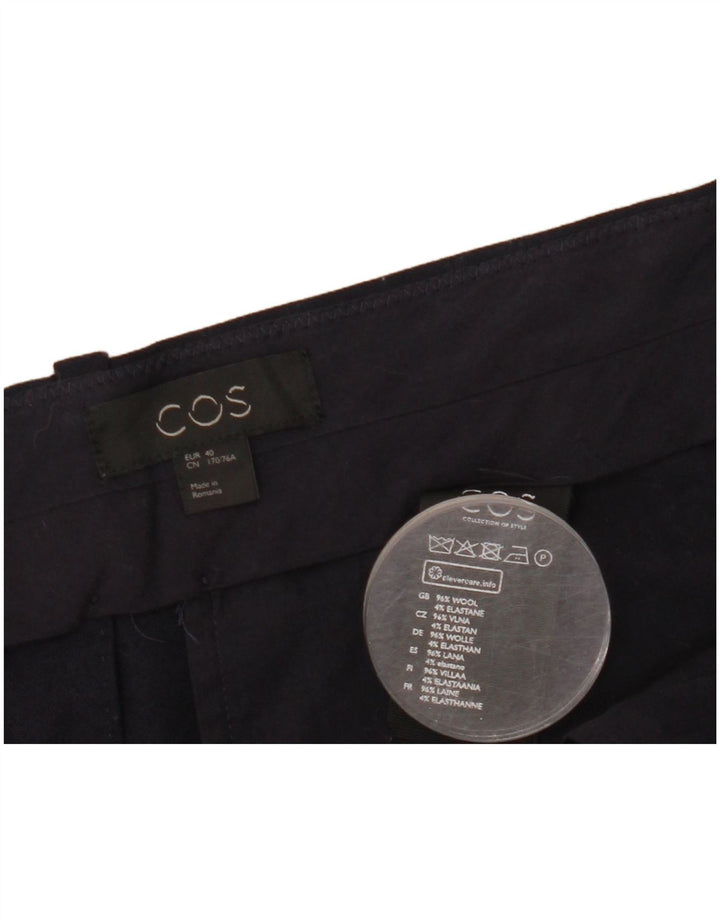 Cos Womens Pegged Cropped Trousers EU 40 Medium W36 L25 Navy Blue Wool