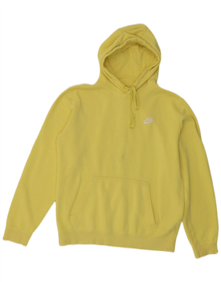 Nike Mens Hoodie Jumper Medium Yellow Cotton