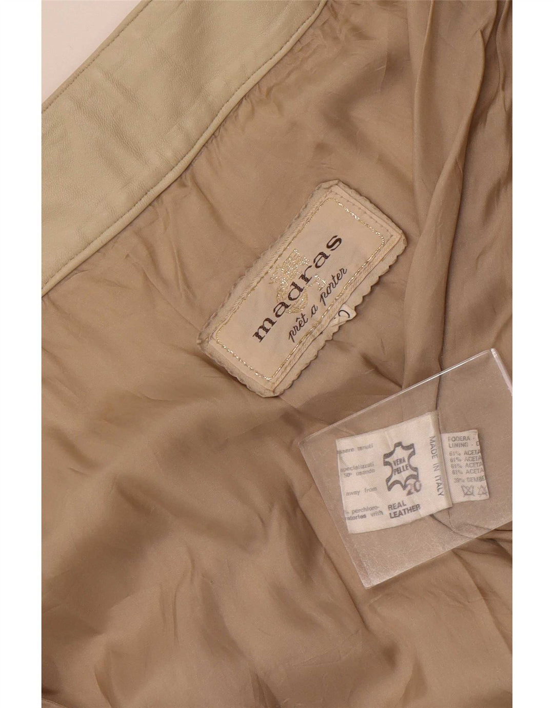 Pret-a-Porter Womens Leather Skirt IT 40 Small W26 Beige
