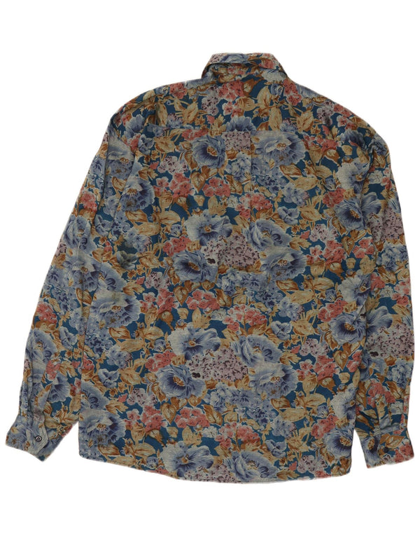 Vintage Mens Loose Fit Shirt Small Multicoloured Floral Viscose