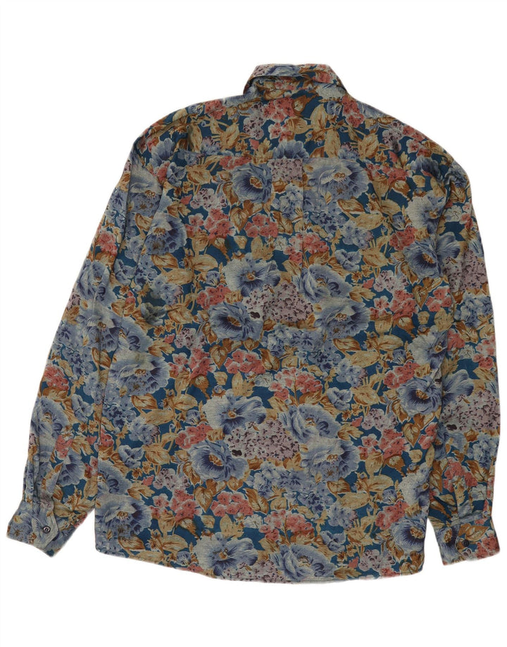Vintage Mens Loose Fit Shirt Small Multicoloured Floral Viscose