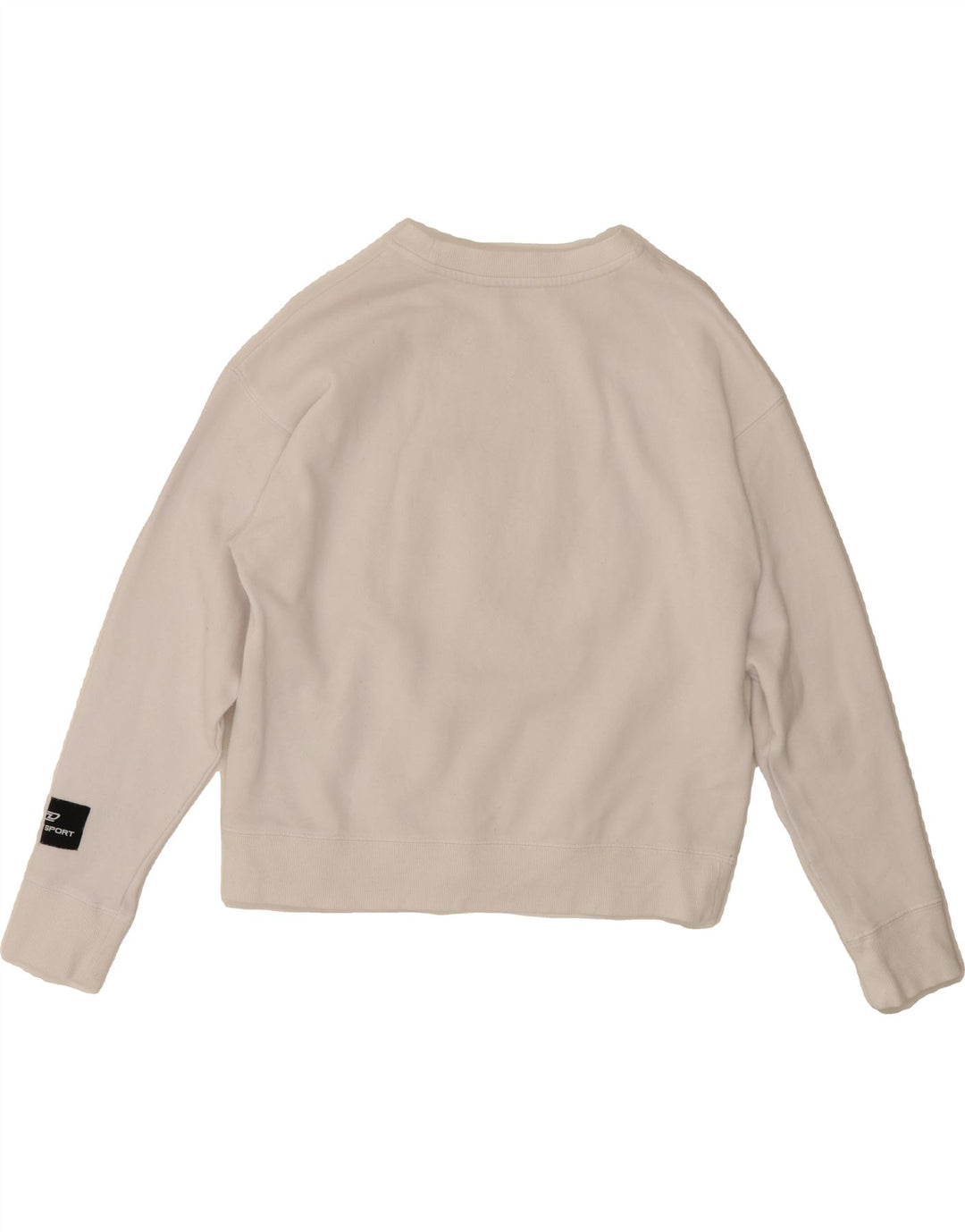 DKNY Womens Graphic Oversized Sweatshirt Jumper UK 6 XS White Cotton Vintage Dkny and Second-Hand Dkny from Messina Hembry 