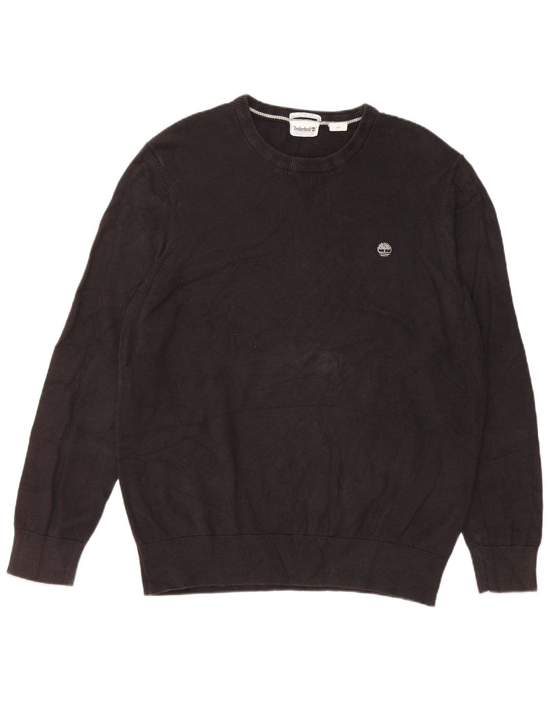 Timberland Mens Crew Neck Jumper Sweater Large Black Cotton
